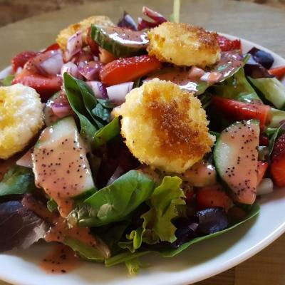 Summer Salad with Goat Cheese Medallions 